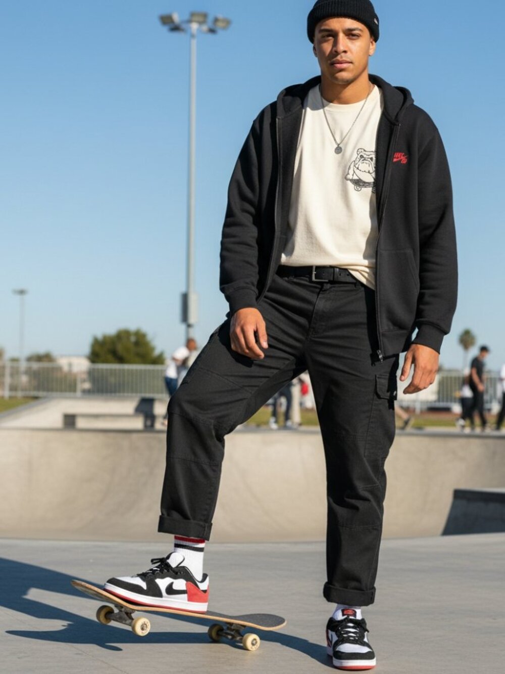 NIKE SB ALLEYOOP WHITE/BLACK/UNIVERSITY RED SKATE SHOES - Picture 4 of 11